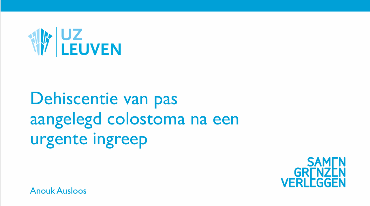 Dehiscentie van een pas aangelegd stoma na een urgente ingreep